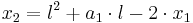  x_2=l^2%2Ba_1\cdot l-2\cdot x_1 