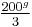 \tfrac{200^g}{3}