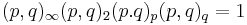 (p,q)_\infty(p,q)_2(p.q)_p(p,q)_q=1