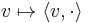 v\mapsto \langle v, \cdot\rangle