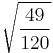 \sqrt{\frac{49}{120}}\!\,