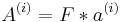  A^{(i)} = F \ast a^{(i)}