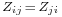 \scriptstyle{Z_{ij}\,= \,Z_{ji}}