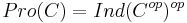 Pro(C)=Ind(C^{op})^{op}