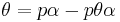  \theta = p\alpha  - p\theta\alpha 