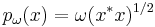 
p_\omega(x) = \omega(x^{*} x)^{1/2}
