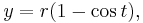 y = r(1 - \cos t),\,