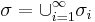 \sigma = \cup^{\infty}_{i=1} \sigma_i