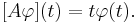  [A \varphi](t) = t \varphi(t). \;