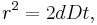  r^2=2 d D t, 