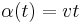 \alpha(t) = vt\ 