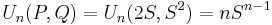 U_n(P,Q)=U_n(2S,S^2) = nS^{n-1}\,