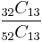 \frac{{}_{32} C_{13}}{{}_{52} C_{13}}