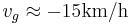 v_{g} \approx -15 \mbox{km/h}