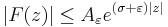 |F(z)|\leq A_\varepsilon e^{(\sigma%2B\varepsilon)|z|}