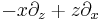  -x \partial_z %2B z \partial_x \,\!