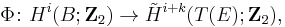 \Phi \colon H^i(B; \mathbf{Z}_2) \to \tilde{H}^{i%2Bk}(T(E); \mathbf{Z}_2),