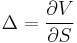 \Delta = \frac{\partial V}{\partial S}