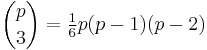 {p\choose 3} = \tfrac16p(p-1)(p-2)