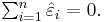 \textstyle\sum_{i=1}^n\hat\varepsilon_i=0.