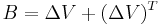 B = \Delta V %2B (\Delta V )^T