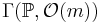  \Gamma (\mathbb P, \mathcal O (m))