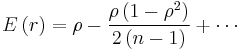 E\left(r\right) = \rho - \frac{\rho \left(1 - \rho^2\right)}{2 \left(n - 1\right)} %2B \cdots 