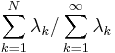 \sum_{k=1}^N \lambda_k/\sum_{k=1}^\infty \lambda_k