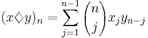 (x \diamondsuit y)_n = \sum_{j=1}^{n-1} {n \choose j} x_j y_{n-j}