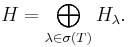 H=\bigoplus_{\lambda\in\sigma(T)}H_\lambda.