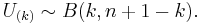 U_{(k)} \sim B(k,n%2B1-k).