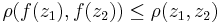 \rho(f(z_1),f(z_2)) \leq \rho(z_1,z_2)