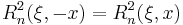 R_n^2(\xi,-x)=R_n^2(\xi,x)