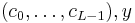 (c_0, \dots, c_{L-1}), y