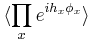  \langle \prod_x e^{i h_x \phi_x}\rangle 