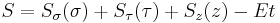 S = S_{\sigma}(\sigma) %2B S_{\tau}(\tau) %2B S_{z}(z) - Et