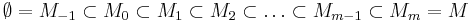 \emptyset = M_{-1} \subset M_0 \subset M_1 \subset M_2 \subset \dots \subset M_{m-1} \subset M_m = M