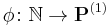 \phi\colon \mathbb{N} \to \mathbf{P}^{(1)}