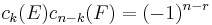 c_k(E)c_{n-k}(F)=(-1)^{n-r}