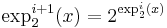  \exp_2^{i%2B1}(x)=2^{\exp_2^{i}(x)}