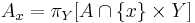 A_x=\pi_Y[A\cap \lbrace x \rbrace \times Y]