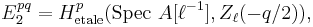 E_2^{pq}=H^p_\text{etale}(\text{Spec }A[\ell^{-1}], Z_\ell(-q/2)),