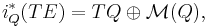 i^{\ast}_{Q}(TE) = TQ\oplus \mathcal M(Q),\,