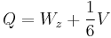 Q = W_z %2B \frac{1}{6}V