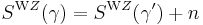 S^{\mathrm WZ}(\gamma) = S^{\mathrm WZ}(\gamma')%2Bn