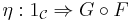 \eta:1_{\mathcal C}\Rightarrow G\circ F