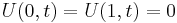  U(0,t)=U(1,t)=0 \, 