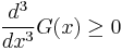 \frac{d^3}{dx^3}G(x)\geq 0