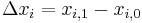 \Delta x_i =x_{i,1}-x_{i,0}