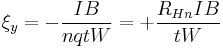 \xi_y = -\frac{IB}{nqtW} = %2B\frac{R_{Hn}IB}{tW}